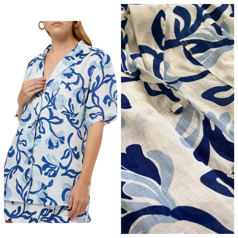 NWT Revolve Faithfull the Brand “Charlita” Linen Shirt Dress oversize coverup 4